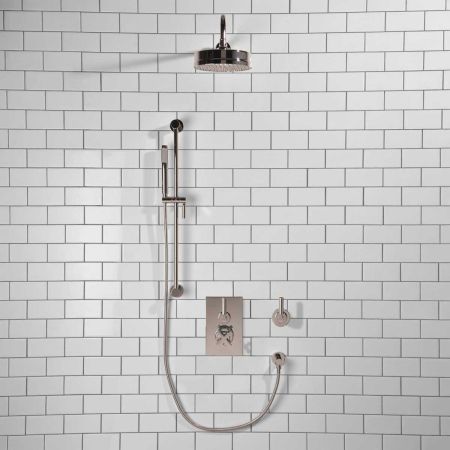 Elbe - Concealed Shower Set + Diverter - Metal Lever/Metal Lever - 8" Rose - Chrome