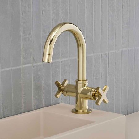 Bayor Monobloc Basin Mixer - Deck Mounted - X-Top - Brushed Nickel