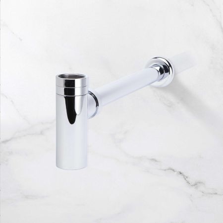 Contemporary Flat Bottom Basin Bottle Trap - Chrome Finish