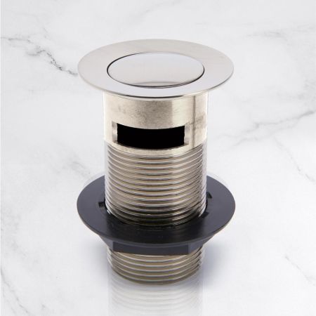 Slotted click-clack basin waste in Brushed Nickel