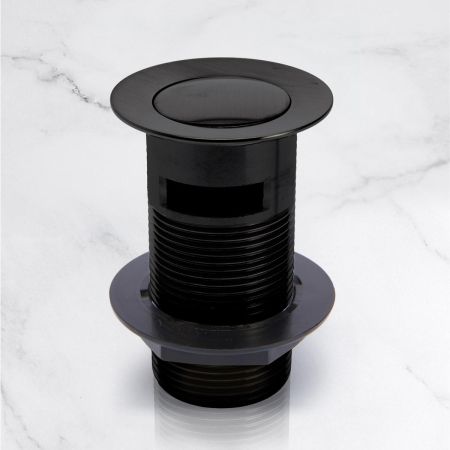 Slotted click-clack basin waste in Matt Black