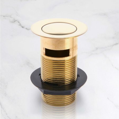 Slotted click-clack basin waste in Polished Brass