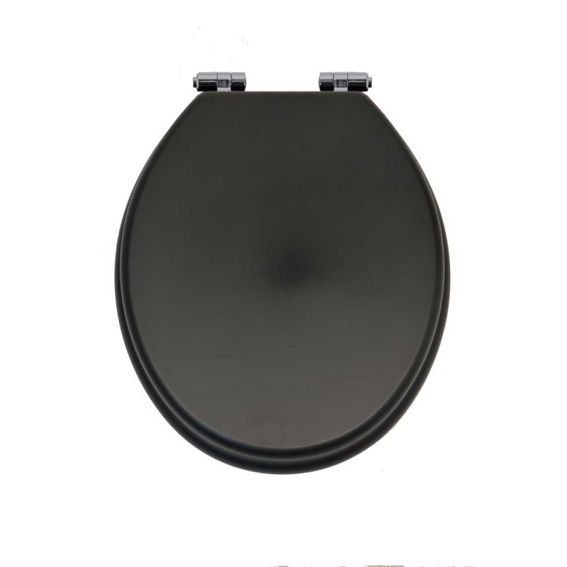 The Cast Iron Bath Company - Tamar Toilet Seat - Matt Black - Top View