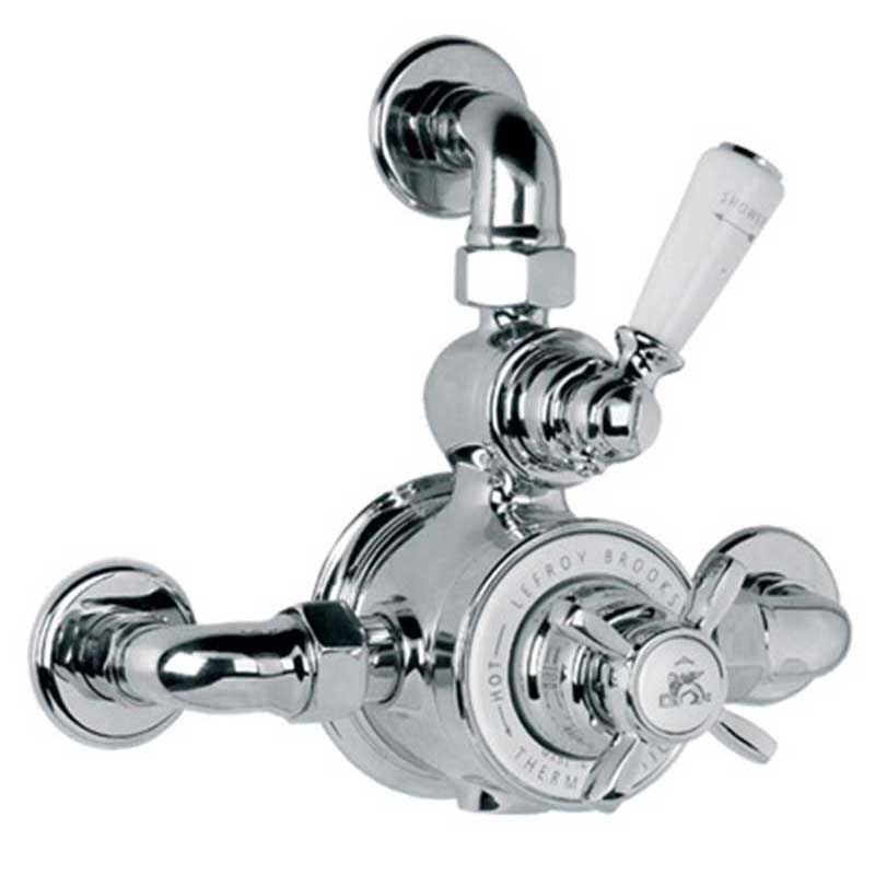 Lefroy Brooks Godolphin Exposed Dual Control Thermostatic Valve With Top Return Bend to Wall For Concealed Shower Outlet GD8725