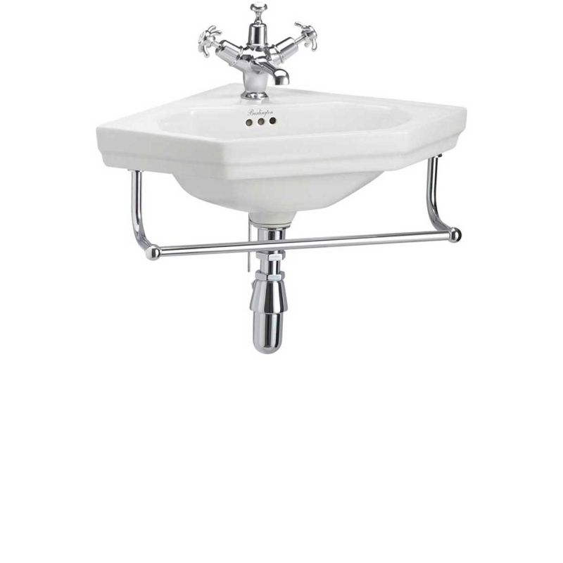The Burlington Victorian  Corner Basin & Towel Rail Wall Mounted