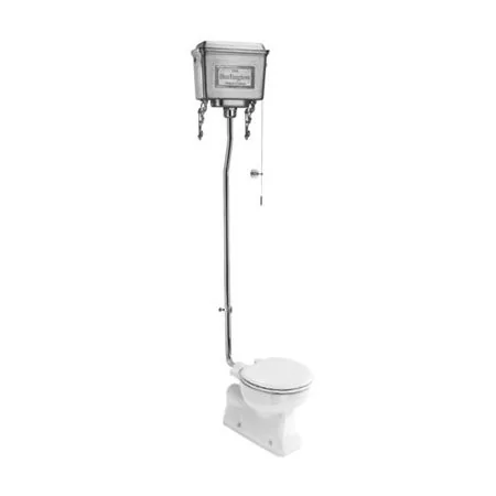 The Burlington High Level Toilet with Polished Aluminium Cistern