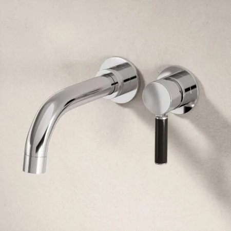 Bayor Wall Mounted 2 Hole Bath Filler with Metal Lever in Chrome