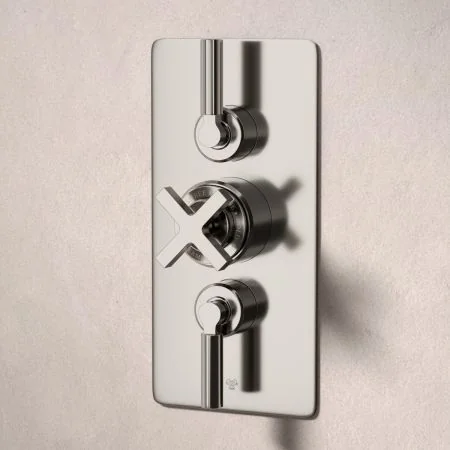 Bayor Dual Outlet Concealed Shower with Handheld Shower Hook & 8" Rose - Metal Lever