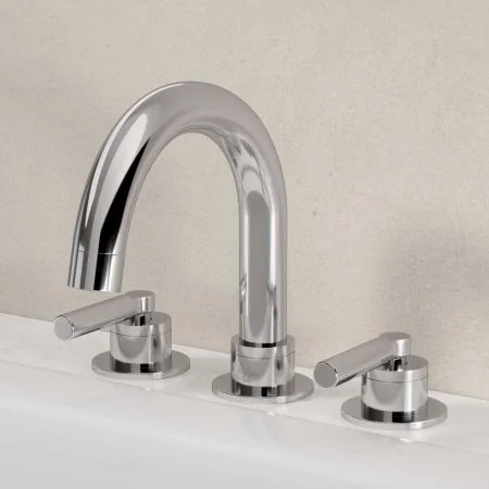 Bayor Deck Mounted 3 Hole Bath Filler - Metal Lever - Chrome
