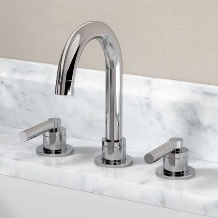 Bayor Deck Mounted 3 Hole Basin Mixer - Metal Lever - Chrome