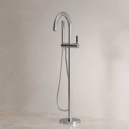 Bayor Floor Mounted Bath Shower Mixer - Black Lever
