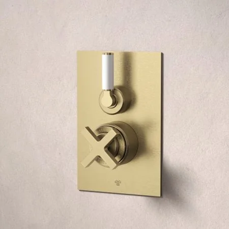 Bayor Single Outlet Concealed Shower with 8" Rose - White Lever