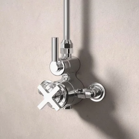 Bayor Single Outlet Exposed Shower with 8" Rose - Metal Lever - Chrome