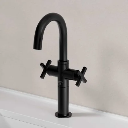 Bayor Deck Mounted Monoblock Basin Mixer - Crosshead