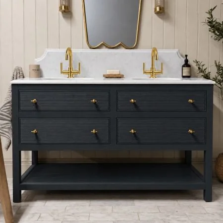 Bellagio 1300mm 4 Drawer Reeded Double Vanity Unit