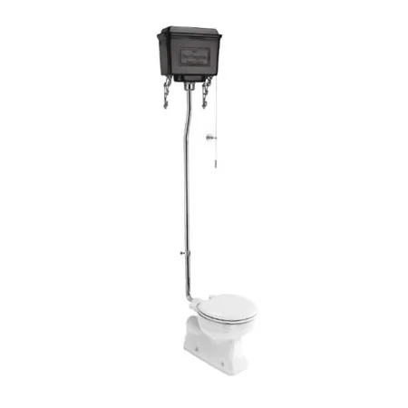 The Burlington High Level Toilet  with Black Aluminium Cistern