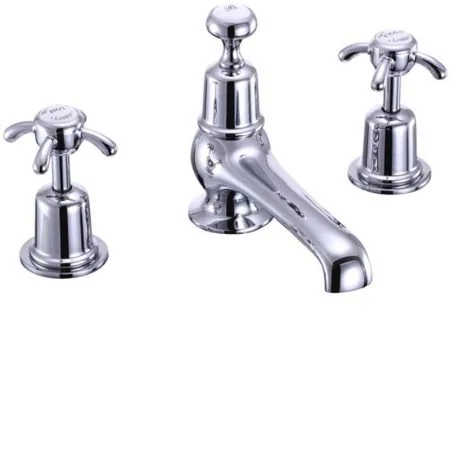 Burlington Anglesey 3 Tap Hole Basin Mixer with Pop-Up Plug