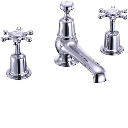 Burlington Birkenhead 3 Tap Hole Basin Mixer with Pop-Up Plug