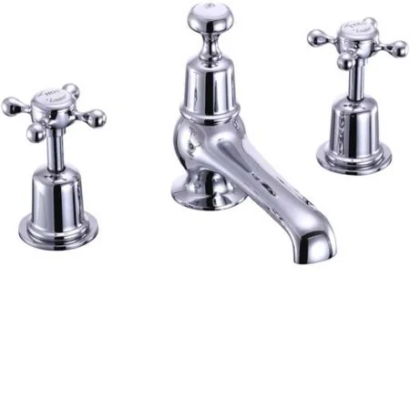 Burlington Claremont 3 Tap Hole Basin Mixer with Pop-Up Plug