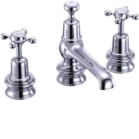 Burlington Claremont Regent 3 Tap Hole Basin Mixer with Pop-Up Plug