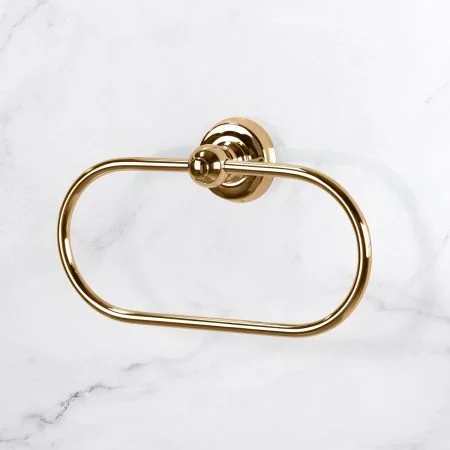 Traditional Oval Towel Ring - Living Brass