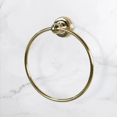 Traditional Round Towel Ring - Living Brass