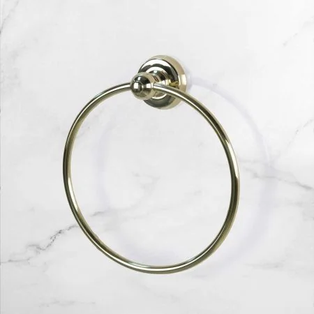 Traditional Round Towel Ring - Living Brass