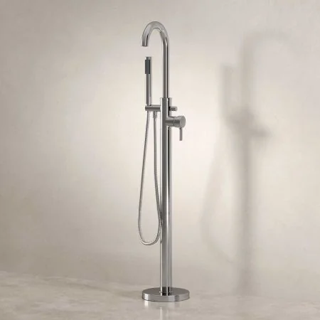 The Cast Iron Bath Company Contemporary floor mounted bath filler with hand shower - Chrome