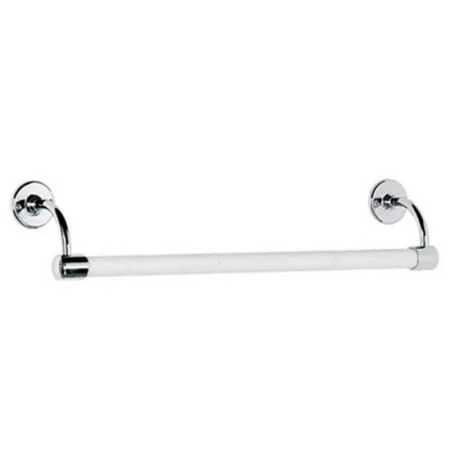 Lefroy Brooks Classic Large Bore (1") Stove Enamelled Towel Bar 520mm With Large Back Plates (Standard 20")  LB4507