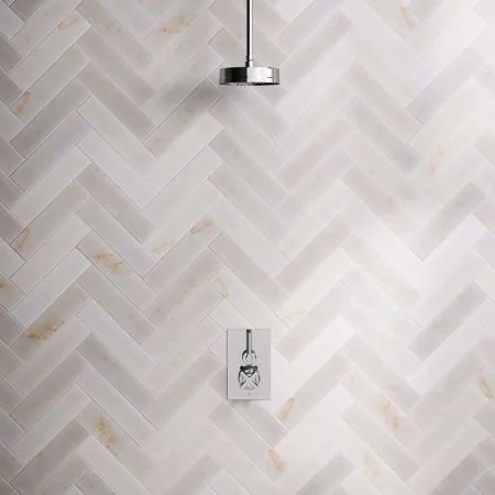 Bayor Single Outlet Concealed Shower with 210mm Ceiling Arm, 8" Rose & Metal Levers in Chrome