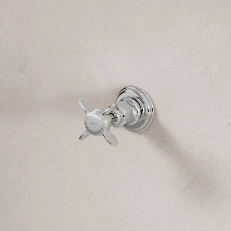 Linton Deck Mounted Basin Pillar Taps - Crosshead