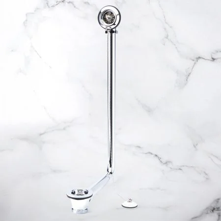 The Cast Iron Bath Company Exposed Overflow Waste with Ceramic Plug - Chrome