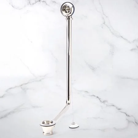The Cast Iron Bath Company Exposed Overflow Waste with Ceramic Plug - Polished Nickel