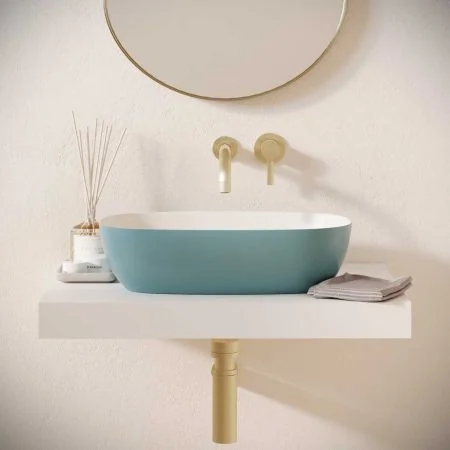 Felix Stone Resin Countertop Basin - Morning Blue