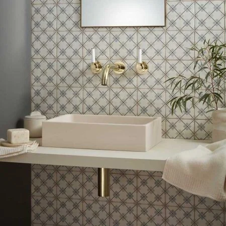 Josef Rectangular Concrete Basin 41.5x28x10 - Freestanding - Linen White