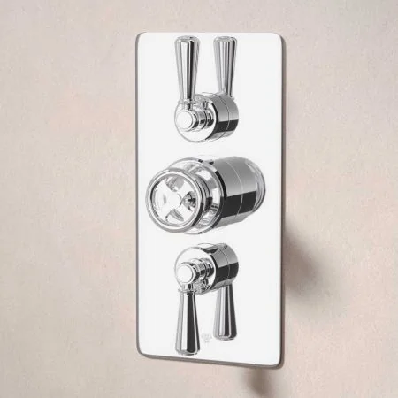 Klee Dual Outlet Concealed Shower with Hook Mount & 8" Rose - Metal Lever