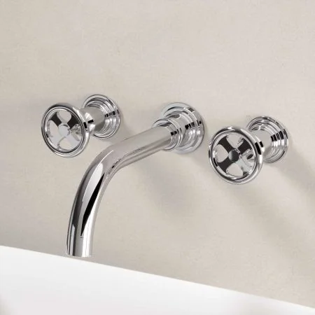 Klee Wall Mounted 3 Hole Basin Mixer - Chrome