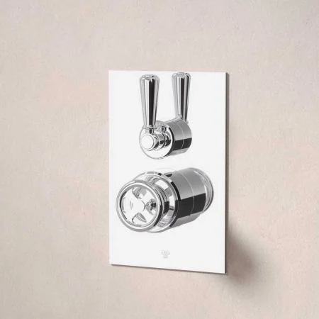 Klee Single Outlet Concealed Shower with 210mm Ceiling Arm & 8" Rose - Metal Lever - Chrome