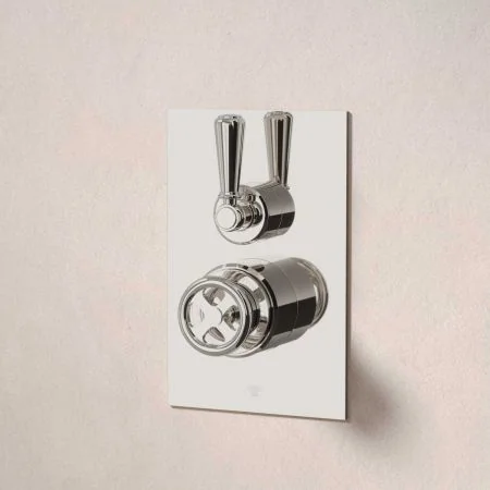 Klee Single Outlet Concealed Shower with 500mm Wall Arm & 8" Rose - Metal Lever - Polished Nickel