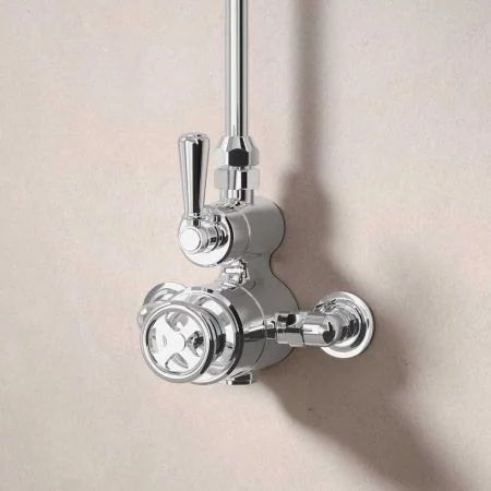 Klee Single Outlet Exposed Shower with 8" Rose - Metal Lever - Chrome