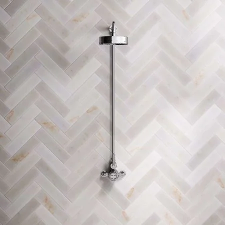 Klee Single Outlet Exposed Shower with 8" Rose - Metal Lever - Chrome