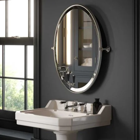 Traditional Collection Hinged Oval Mirror - Chrome