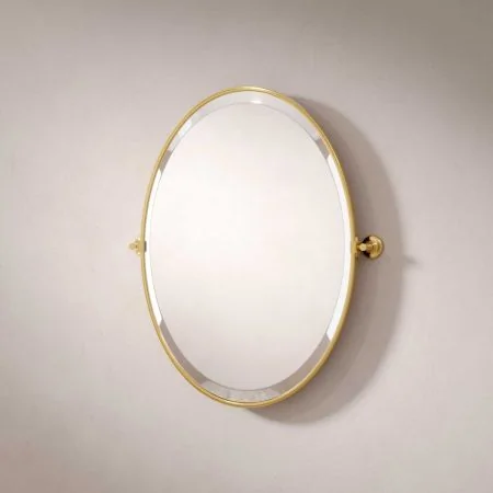 Traditional Collection Hinged Oval Mirror - Living Brass