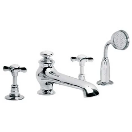 Lefroy Brooks Classic Four Hole Bath Set With Diverter And Pull-Out Hand Shower LB1250