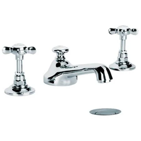 Lefroy Brooks Classic Three Hole Basin Mixer With Pop-Up Waste LB1220
