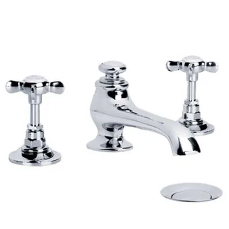 Lefroy Brooks Classic Three Hole Basin Mixer With Pop-Up Waste LB1224