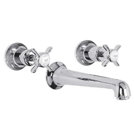Lefroy Brooks Classic Wall Mounted Three Hole Basin Mixer LB1212
