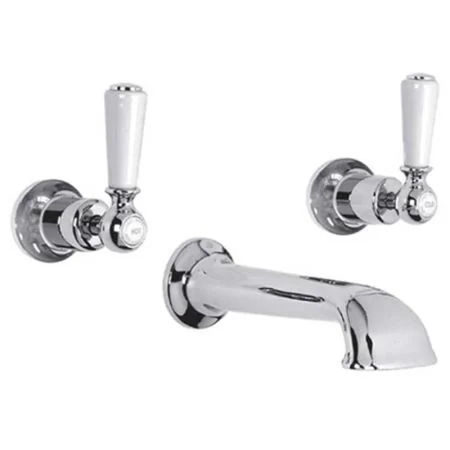 Lefroy Brooks Classic White Lever Concealed Wall Bath Filler WL1152