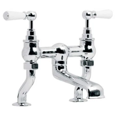 Lefroy Brooks Classic White Lever Deck Mounted Bath Filler WL1107