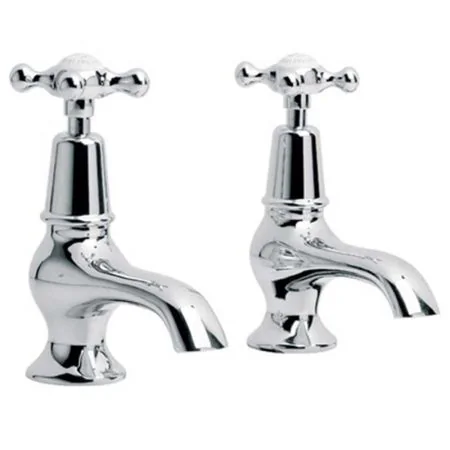 Lefroy Brooks Connaught Bath Pillar Taps (Pair) 3/4" CH8054